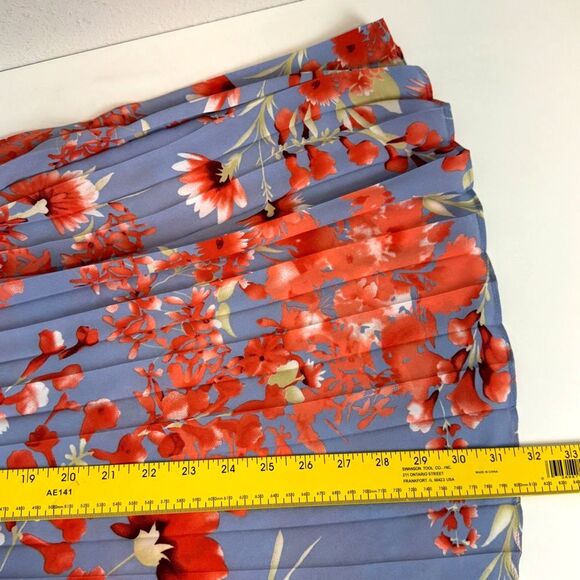 Halogen Printed Pleated Midi Skirt Cherry Blossom S NWT - Picture 8 of 8